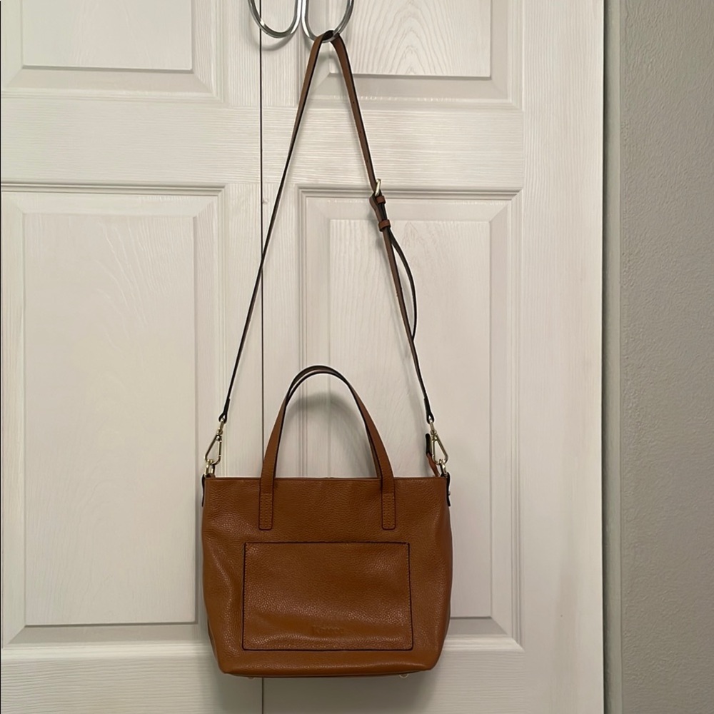 KATYEE Tan Pebble Leather Tote Bag Crossbody or Shoulder Handbag Purse Like New